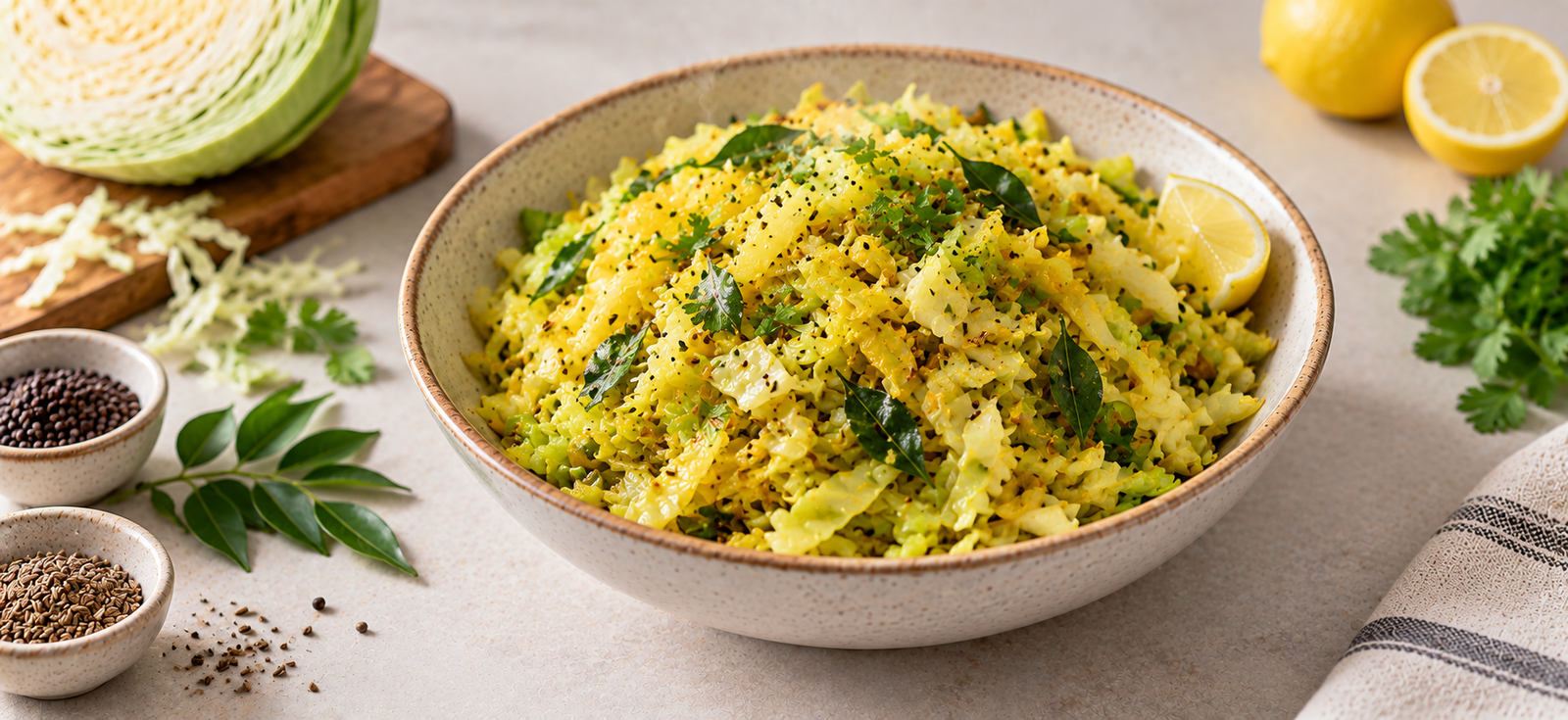 Steamed Cabbage Sabzi