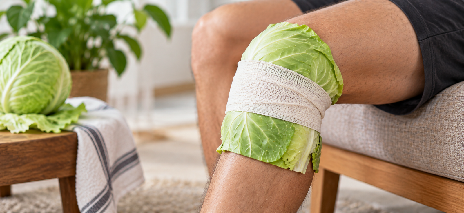 Cabbage Leaf Wrap for the Knee