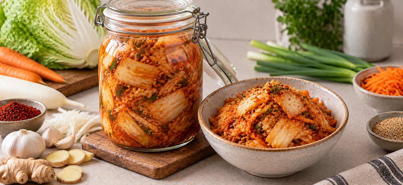 Cabbage Kimchi - Milder Indian Adaptation
